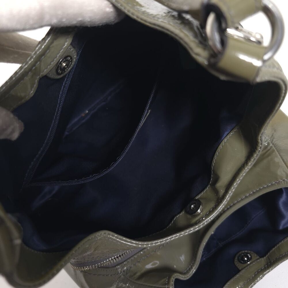 COACH Madison Patent Maggie Glossy Dark Grey Leather Satchel Bag Shoulder Purse‎ - Picture 11 of 16
